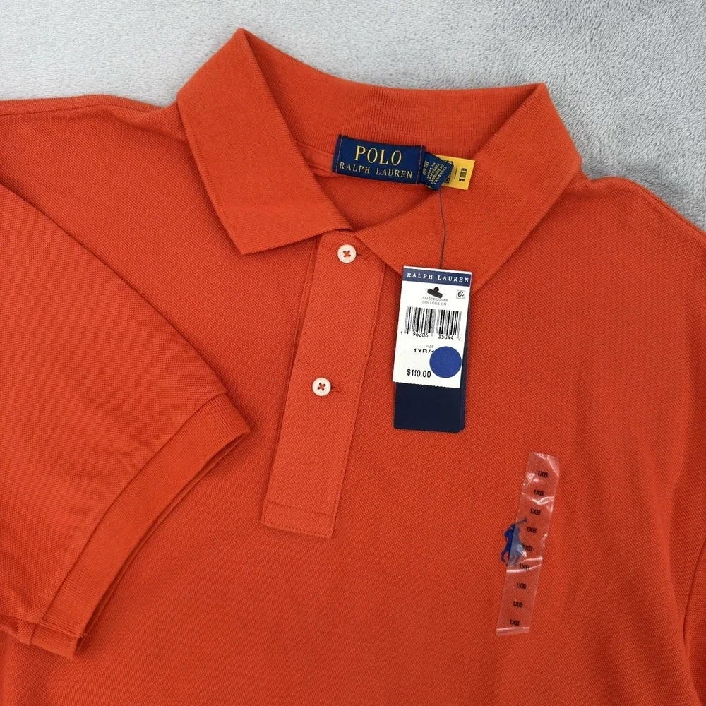 Polo Ralph Lauren Polo Shirt Mens Sz 1XB Classic Fit Orange Short Sleeve Pique